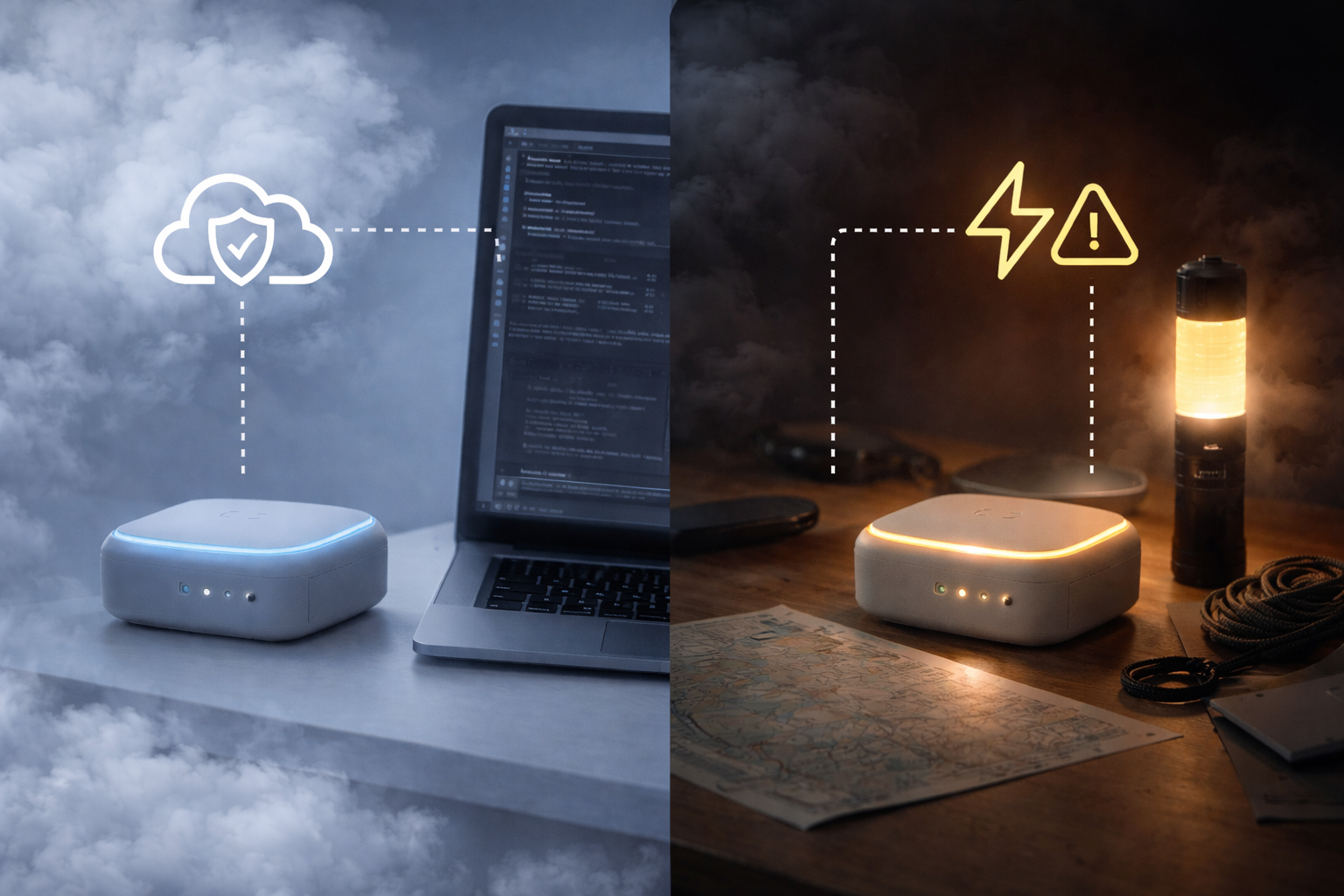 Clarity routes safely: governed cloud or Survival Mode.